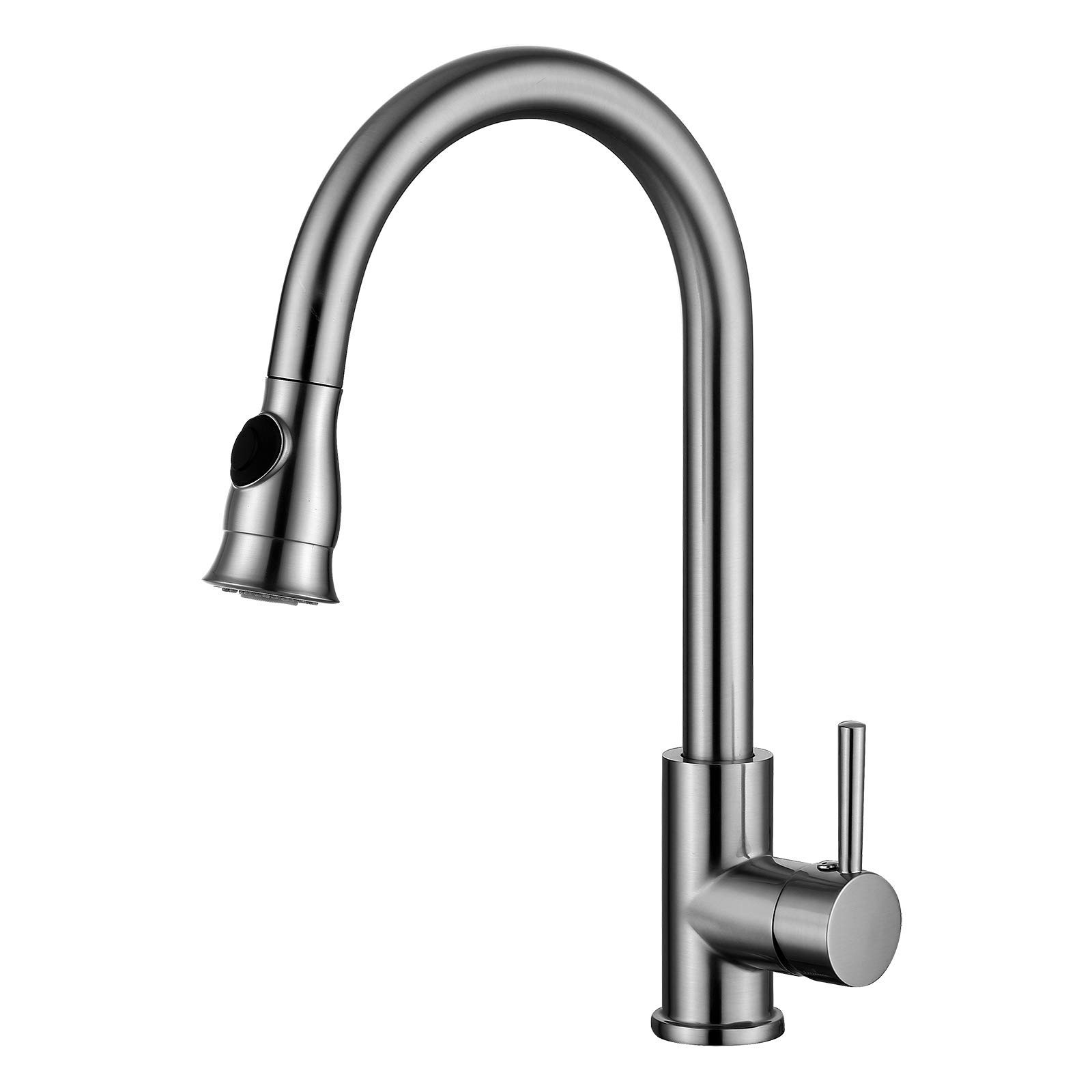 Mitigeur de cuisine extractible contre les éclaboussures en inox nickel brossé