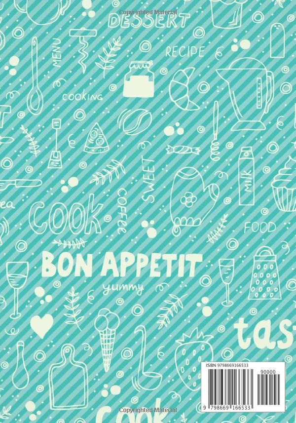 RECIPES COOKBOOK: My Favorite Recipes | Blank recipes books to Write In | 8.5 x 11 In | Collect the Recipes You Love in Your Own Custom Cookbook with ... Style With Aqua Green Striped Background) image 2