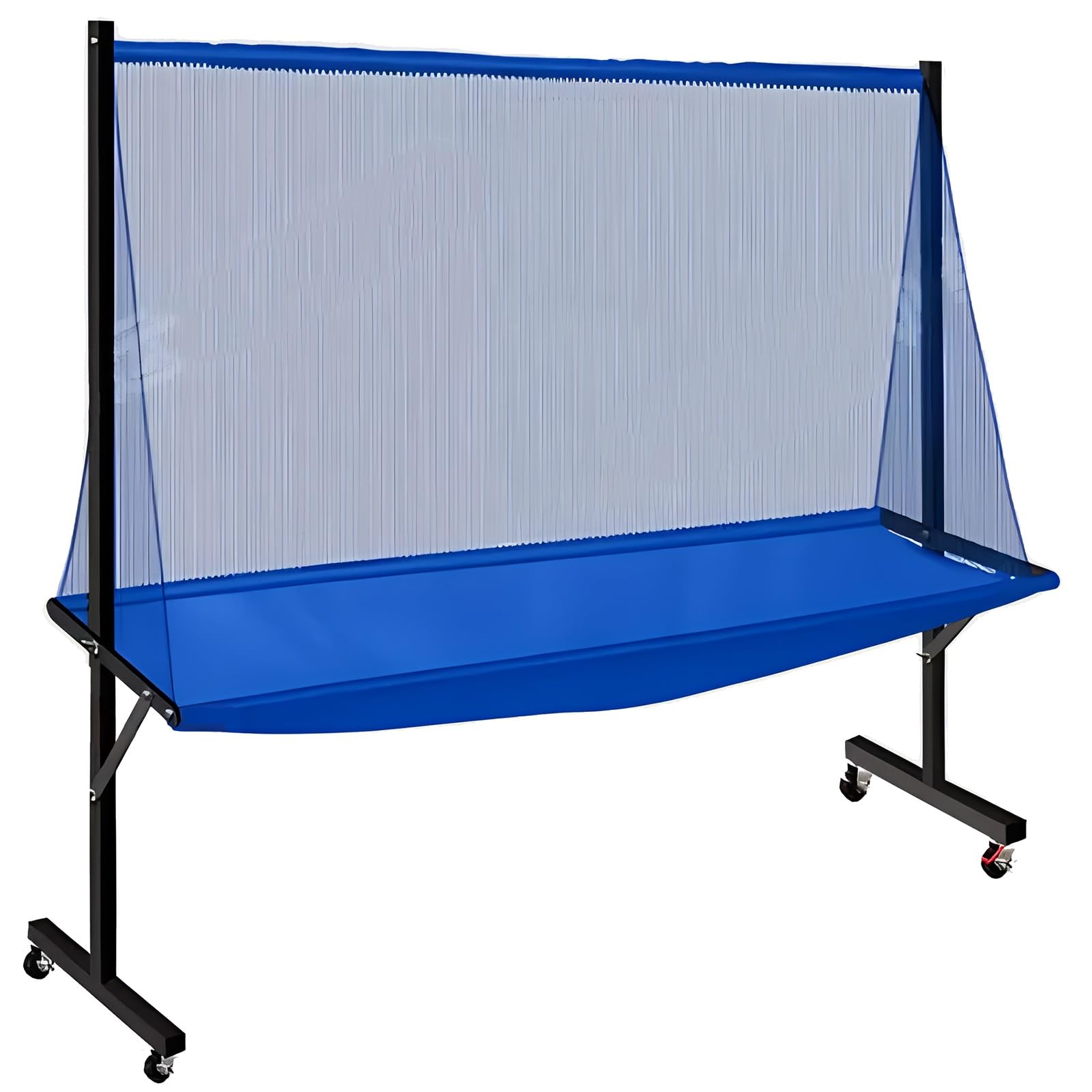 Tragbares Tischtennis-Fangnetz - Übungsnetz, Tischtennis-Fangnetz, geeignet für Aufschlag- oder Mehrballtraining, Tischtennis-Fangnetz, einfach zu montieren (Farbe: Schwarz).