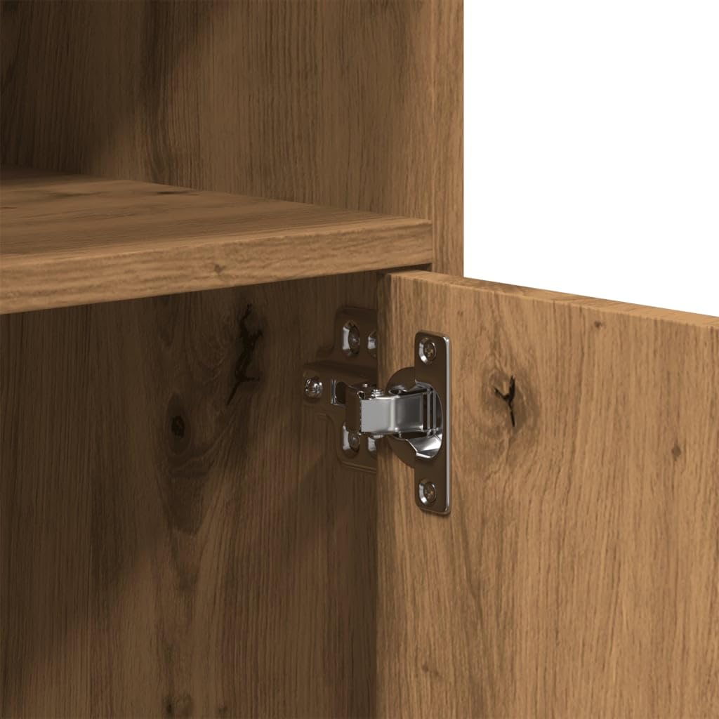 Brokky Armadietto con Ruote Rovere Artigianale 60x48x81 cm Truciolato-Carrello Porta Stampante,Mobiletto con Ruote,Supporto per Stampante in Legno,Classificatore per Documenti per Studio,Ufficio