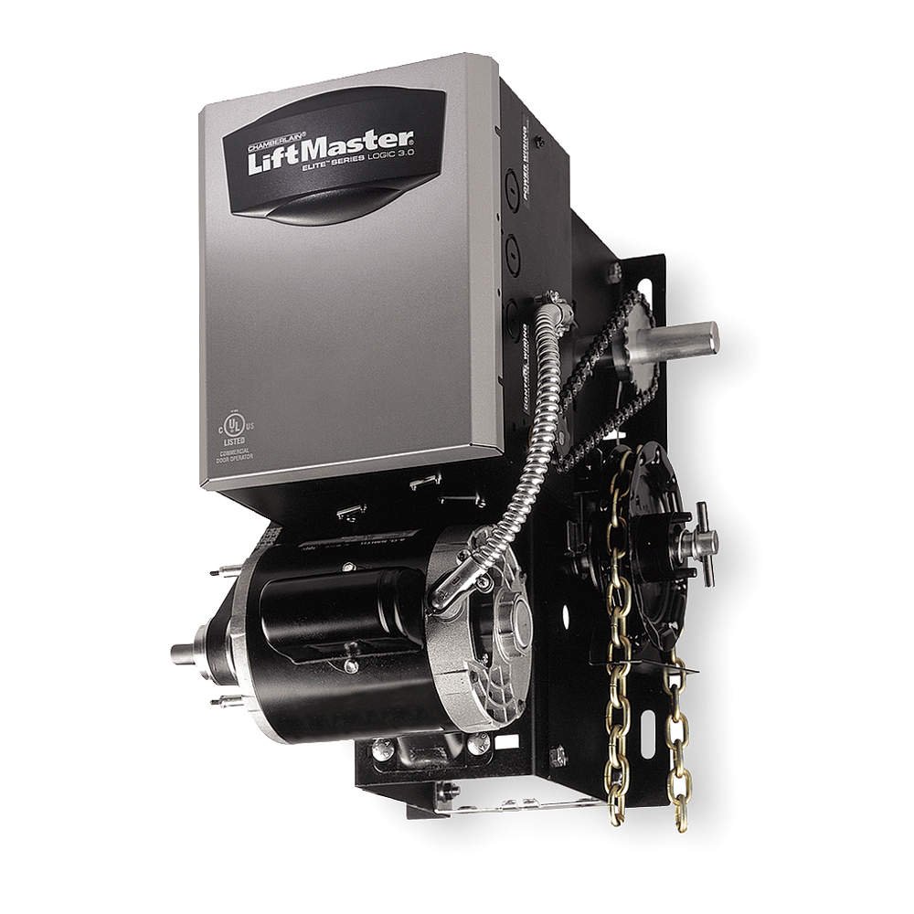 LiftMaster Industrial Door Opener, Hoist/Left, Max H 24Ft, Black, Stainless Steel