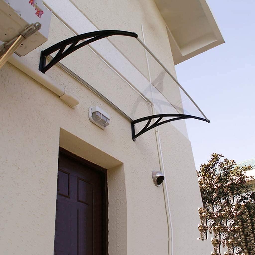 屋根庇 ひさし雨よけ キャノピードアキャノピーオーニング 屋外カバードア窓ガーデンキャノピーオーニングレインシェルター Pcポリカーボネートとプラスチック製の鋼鉄ブラケット Size 60 80cm Anbx Net