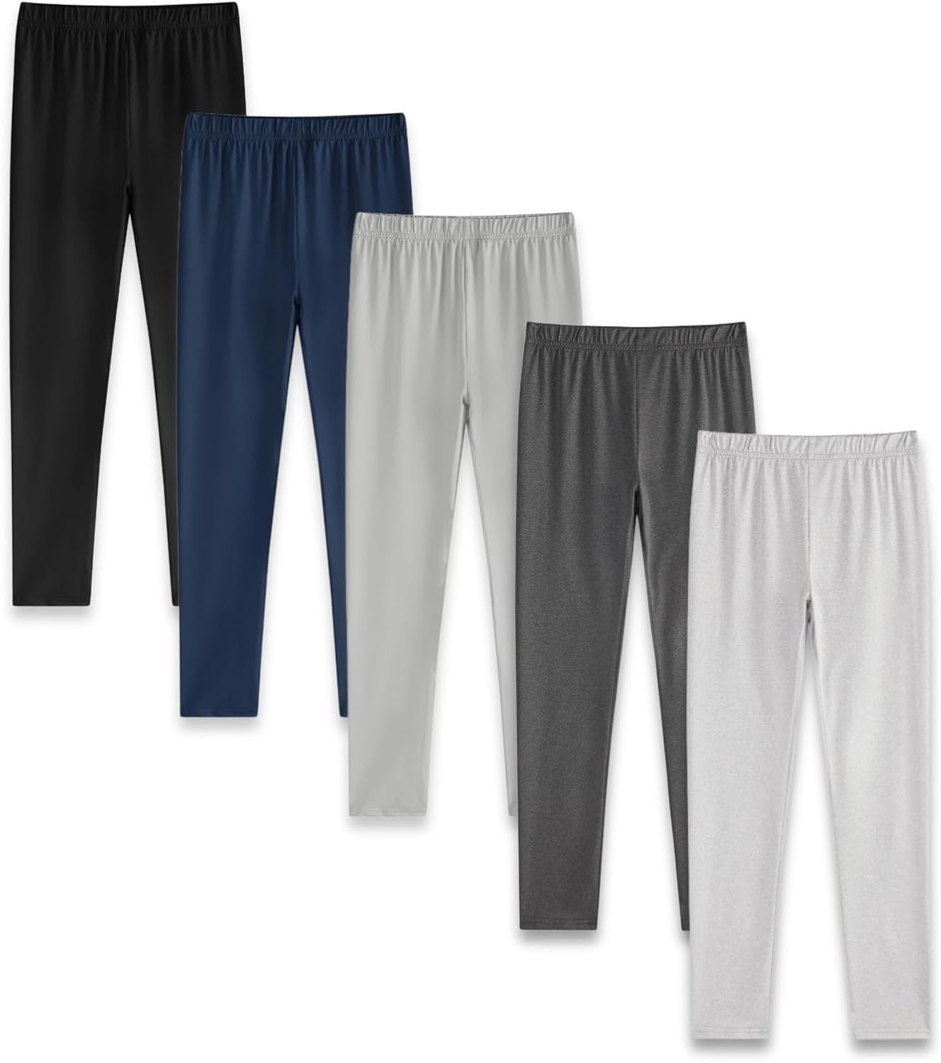 EXARUS Girls Leggings Flare/Skinny Yoga Pants Lightweight Flat/Crossover Waist Multipack Dance High Waisted Soft 6-14Y