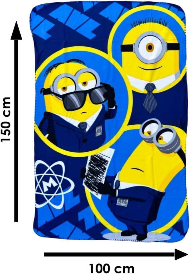 Royal Boys Girls Cozy Fleece Throw Blanket with Extra Soft Fun Design (Minion 2) - Image 2