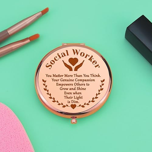 Miniatura 5 de Regalo de agradecimiento para el trabajo social espejo de maquillaje compacto para su trabajadora social regalos para mujeres regalo de graduación