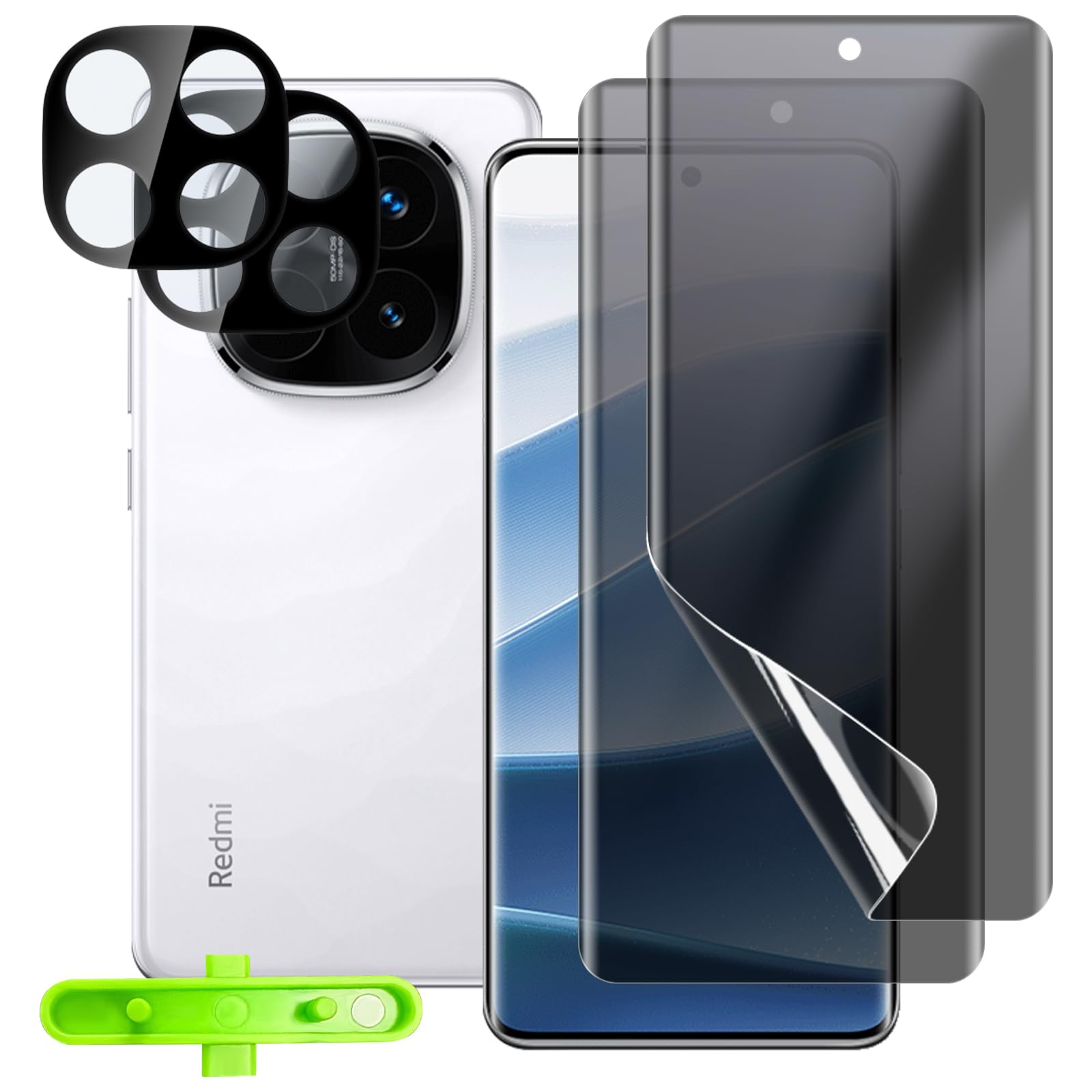 Vsjnk Privacy Vetro Temperato Compatibile con Xiaomi Redmi 14C / Redmi A5 / Poco C75 Pellicola Protettiva,3 Pezzi Protezione Schermo Anti Impronta Anti Graffio Anti Bolle Durezza 9H