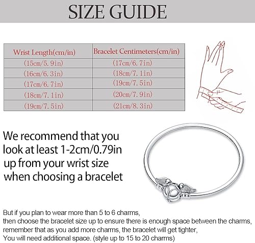 Vista 5 de Pulsera de dijes LIGHTDOG para dijes Pandora, pulsera de cadena de serpiente de plata de ley 925, compatible con cualquier dije, regalo para mujer