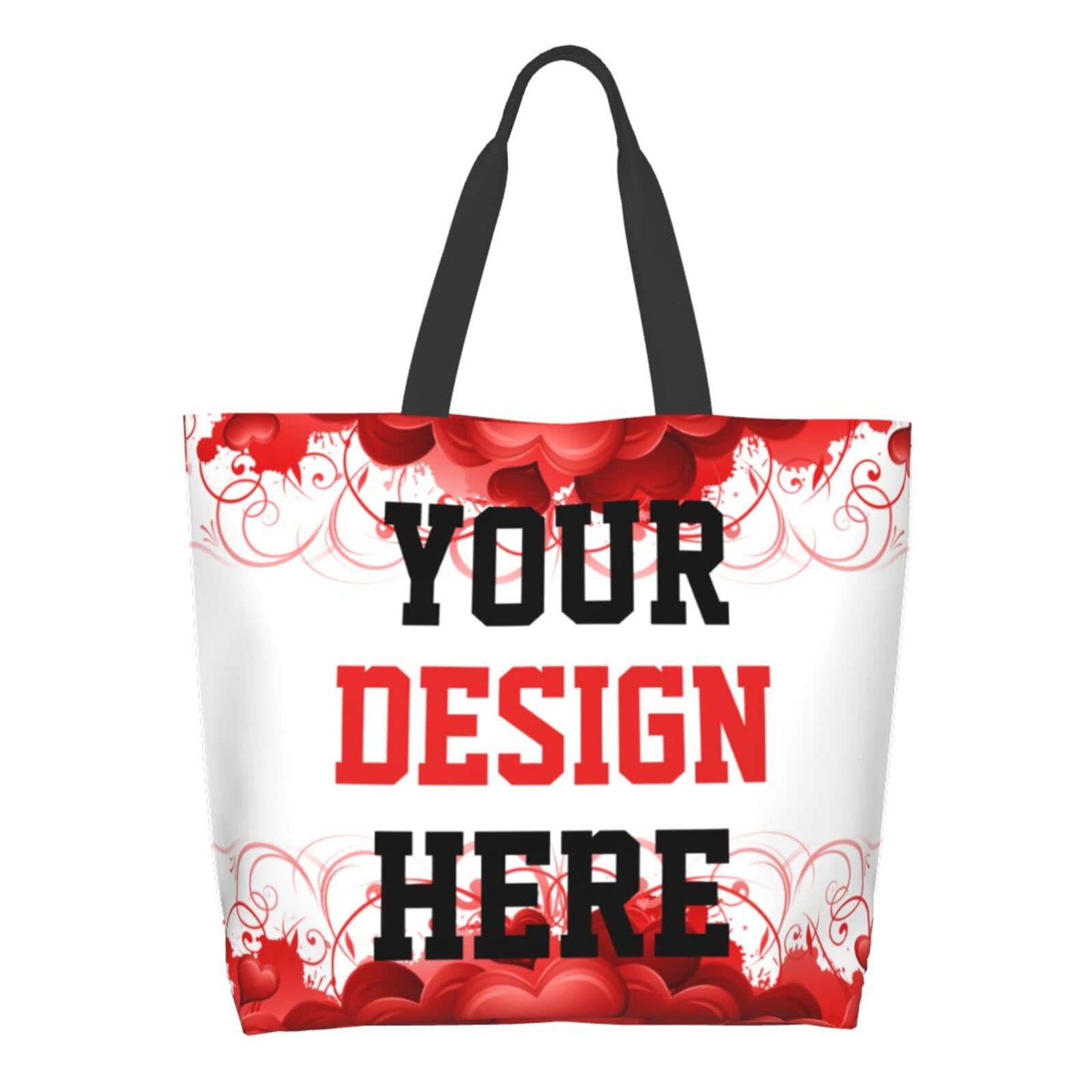 Custom Tote Bags Custom Bags With You Team Logo Text Picture Travel Business Shopping Women Teacher Personalized Shoulder