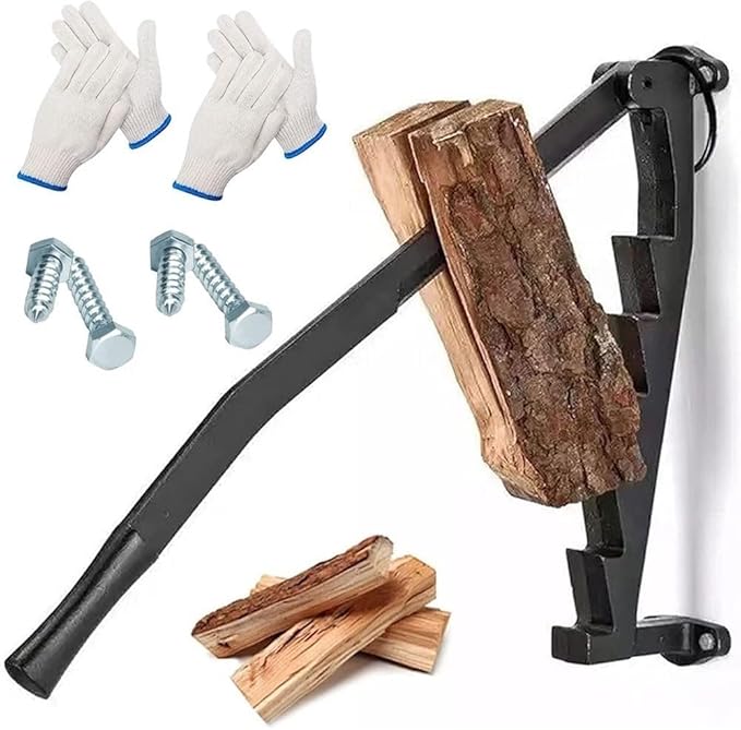 DanDiBo Manueller Holzspalter - Wandmontage, 4.5 Kg, Für Kaminholz & Brennholz