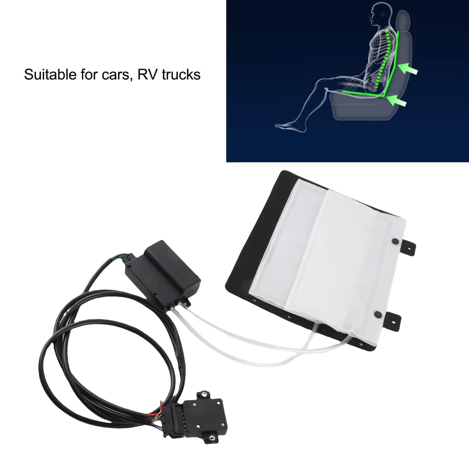 Syrisora di Supporto Lombare Elettrico Ad Aria, Regolabile in 4 Direzioni con Telecomando per il Massimo Comfort, Supporto Posteriore Ergonomico per Auto, Camion