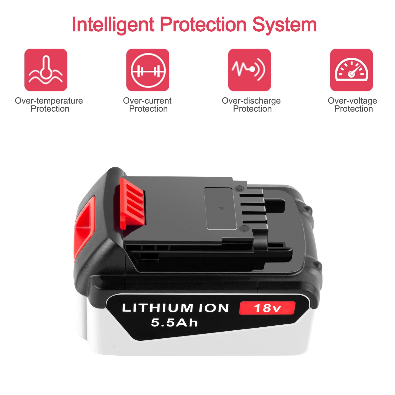 Reserveaccu voor Black en Decker accu 18V, 2 stuks 3000 mAh Li-ion batterij voor Black & Decker elektrisch gereedschap BL2018 BL1518 BL2018-XJ BL4018 LB20 LBXR20 LBXR2020-OPE LBXR20B-2 LB2X4020