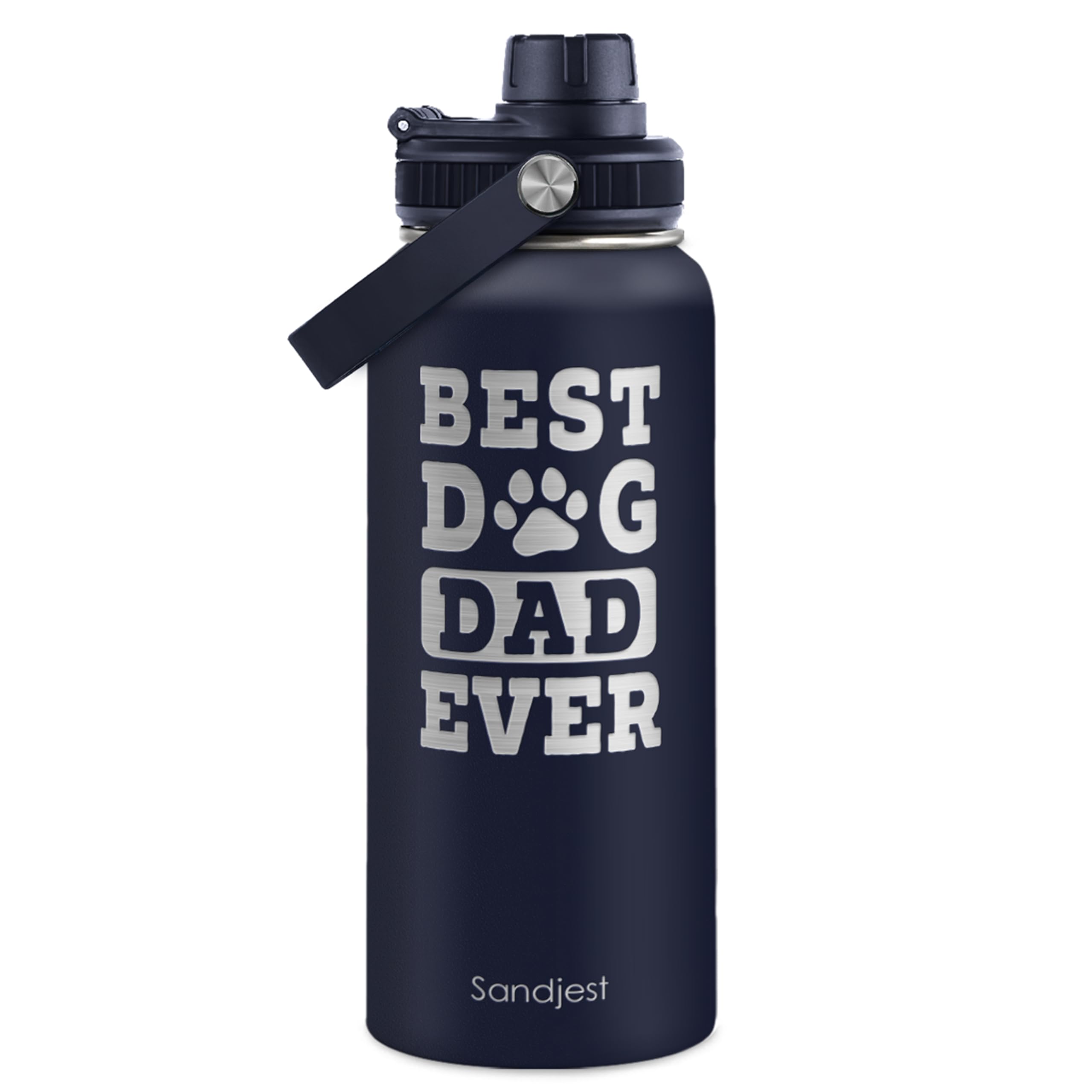 Dog Dad Gift, Insulated Stainless Steel Water Bottle 32oz, Best Dog Dad Ever, Vacuum Chug Lid Travel Tumbler for Men Friends Puppy Lovers, Gift for Birthday Christmas Fathers Day โ image 1