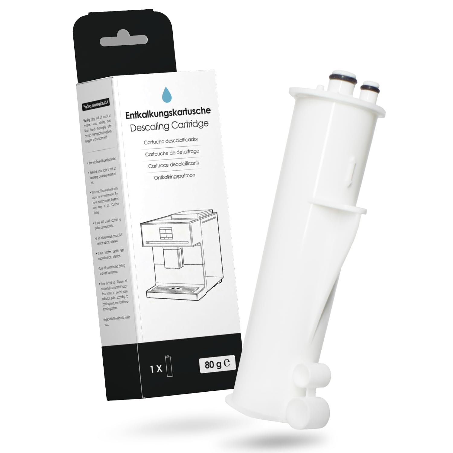 Descaling Cartridge Compatible with Miele GP DC 001 C Coffee Machine Descaler Cartridge for CM75 CM77 CVA78 Series, Automatic Limescale Removal & Brewer Maintenance, No Residue