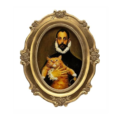 SIKOO Vintage Picture Frame 4X6 Antique Ornate Gold Oval Picture