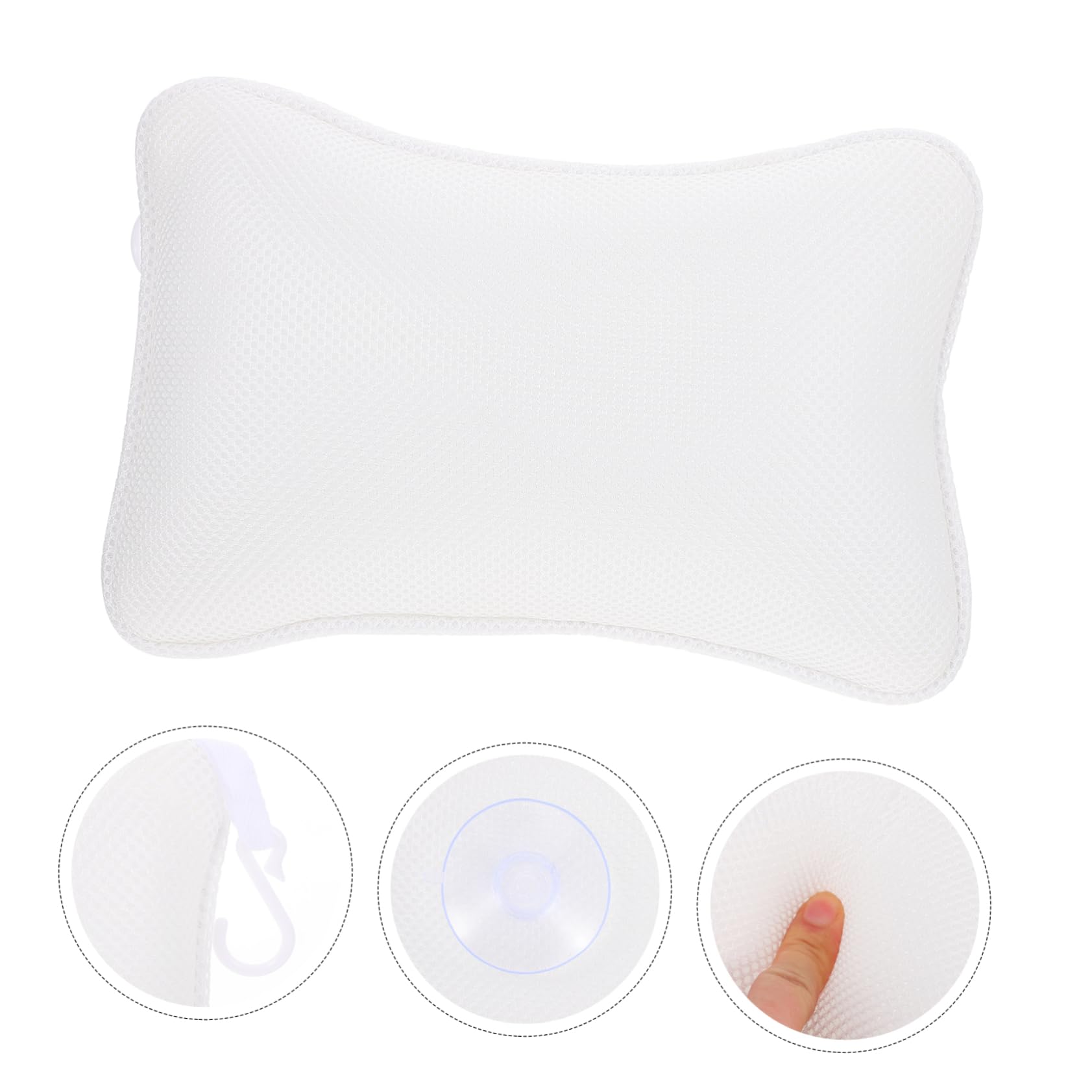 Beavorty 3pièces Coussin De Ergonomique avec Ventouses Appui Tête Confortable Et Respirant pour Spa Et Moments De Détente