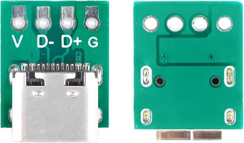20 Pcs USB 3.1 Type C Connector Board DIY Serial Basic Breakout Female Connector USB Type C Breakout Board with PCB Converter Board for Data Line Wire Cable Transfer