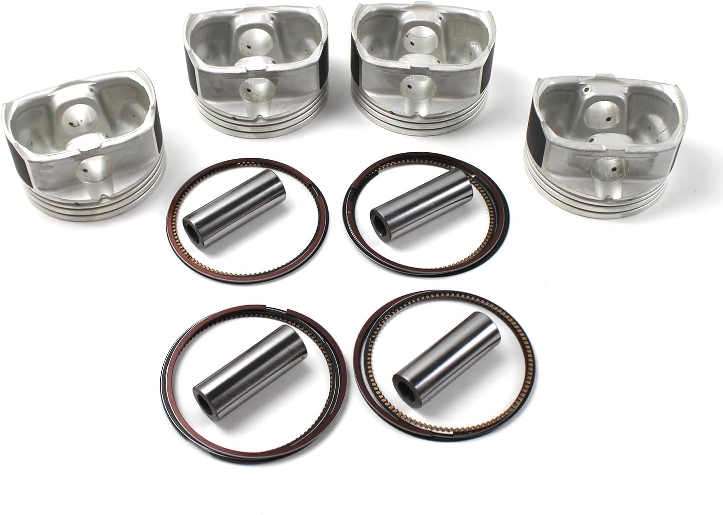 4pcs 23410-2G200 Engine Pistons Rings Set Compatible with 2007-2019 Hyundai Kia Sonata Sorento G4KE 2.4L Engine Piston + Piston Ring Set Aftermarket Parts