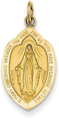 Dije de insignia de medalla milagrosa de oro amarillo de 14 quilates 12 pulgada de ancho x 34 pulgadas de alto oro amarillo de 14 quilates Oro Dije de insignia de medalla milagrosa de oro amarillo de 14 quilates 12 pulgada de ancho x 34 pulgadas de alto oro amarillo de 14 quilates Oro