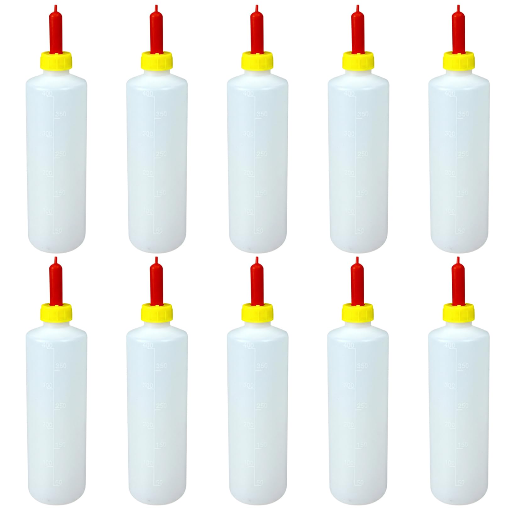 Goat Feeder Lot de 10 biberons pour chèvres 400 ml, biberon avec tétine résistante aux morsures et marques de mesure claires pour agneaux, chiots et alimentation du bétail