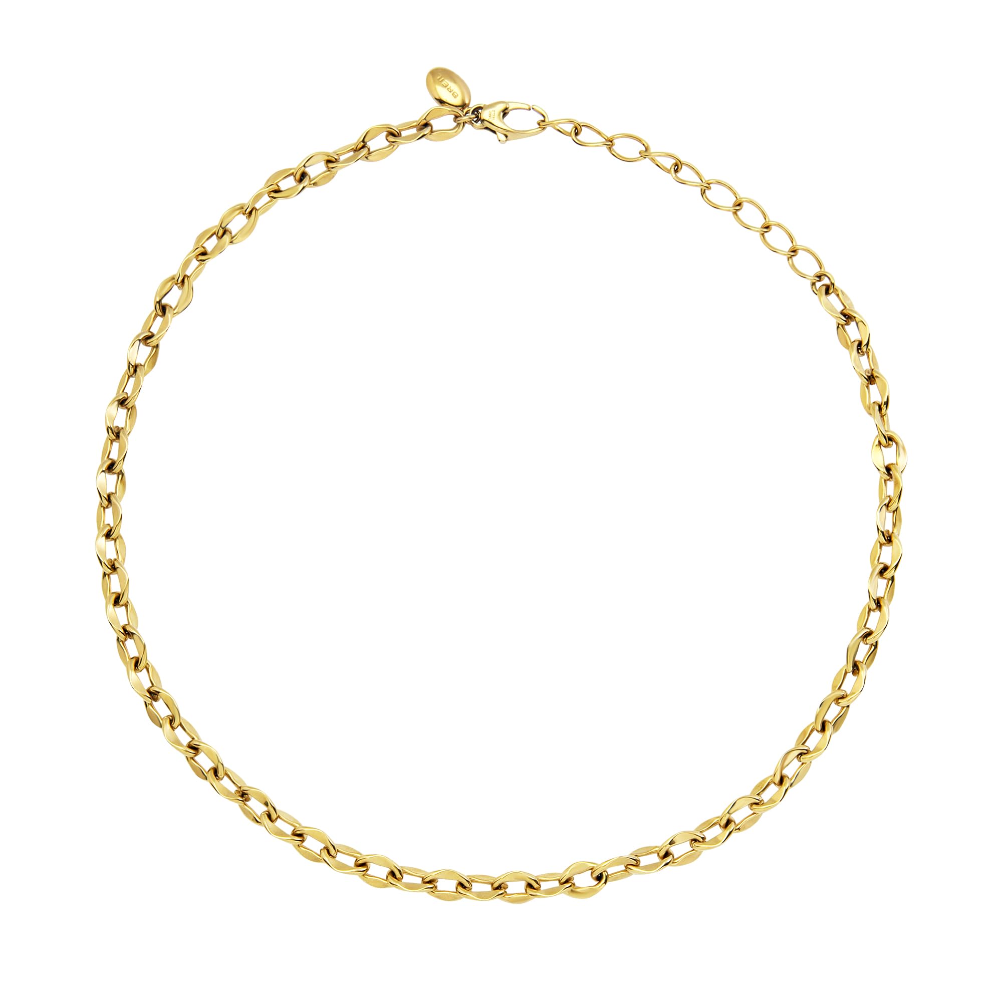 Breil, Collezione Moor, Collana Donna In Acciaio Lucido Con Catena Color Oro, Chiusura A Moschettone, Lunghezza Regolabile-image