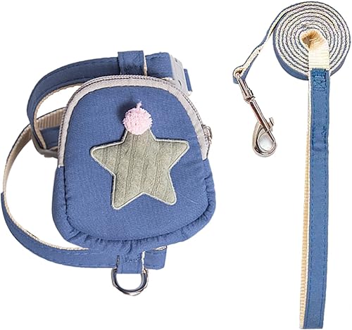 Miniatura 10 de Zerodis Juego de correa de arnés para mascotas, linda mochila para gato, chaleco para gato, correa, diseño a presión, arnés para mascotas, correa