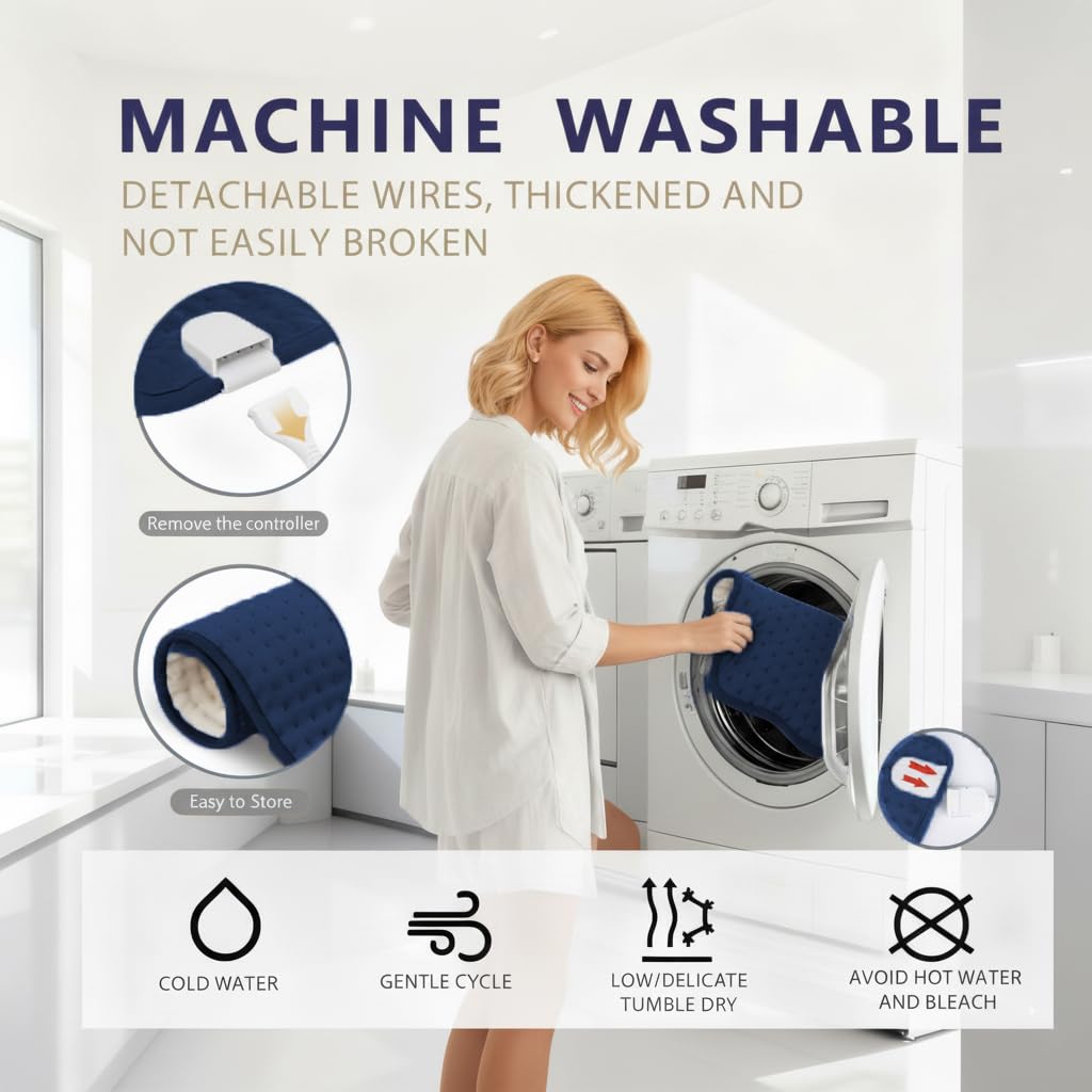 Almohadilla de calefacción, almohadilla de calefacción eléctrica de 40 x 20 pulgadas para tecnología de calefacción de espalda, cuello, hombro, vientre, ultra suave, almohadilla de calor de terapia
