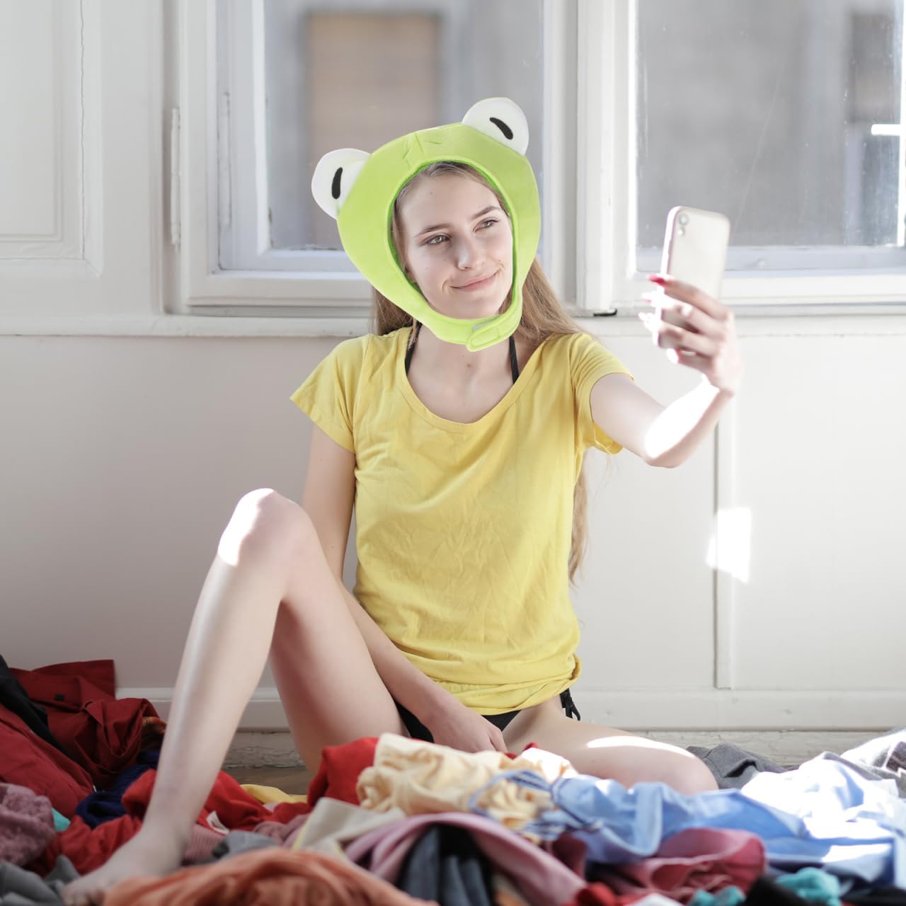 PRETYZOOM 2Pcs Rabbit Ear Hat Green Frog Hat Plush Animal Ear Headwear Set Animal Cosplay Costume Accessory Photo Props Easter Day Party Supply - Image 9