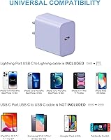 Vista 4 de Cargador rápido para iPhone 14 13 12 20 W PD USB C cargador de pared con cable de carga rápida de 6 pies para iPhone 14/14 Pro/14 Pro Max/14