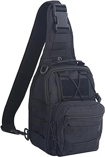 FAMI Outdoor Tactical Bag Backpack, Military Sport Sling Shoulder Tactical Satchel for Every Day Carry-Black - FAMI