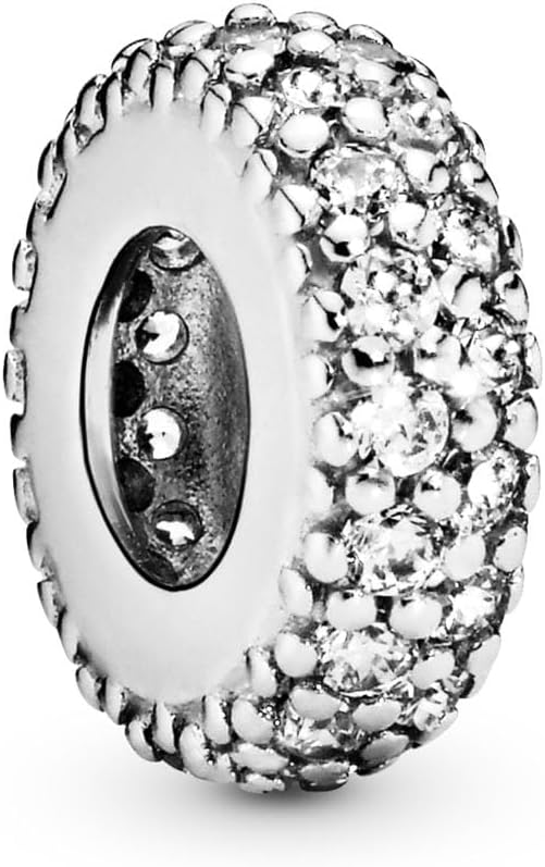 PANDORA Clear Sparkle Spacer Charm - Bracelet Charm for PANDORA Moments Bracelets - Stunning Women's Jewelry - Gift for Women in Your Life - Made with Sterling Silver & Cubic Zirconia - With Gift Box - Image 2