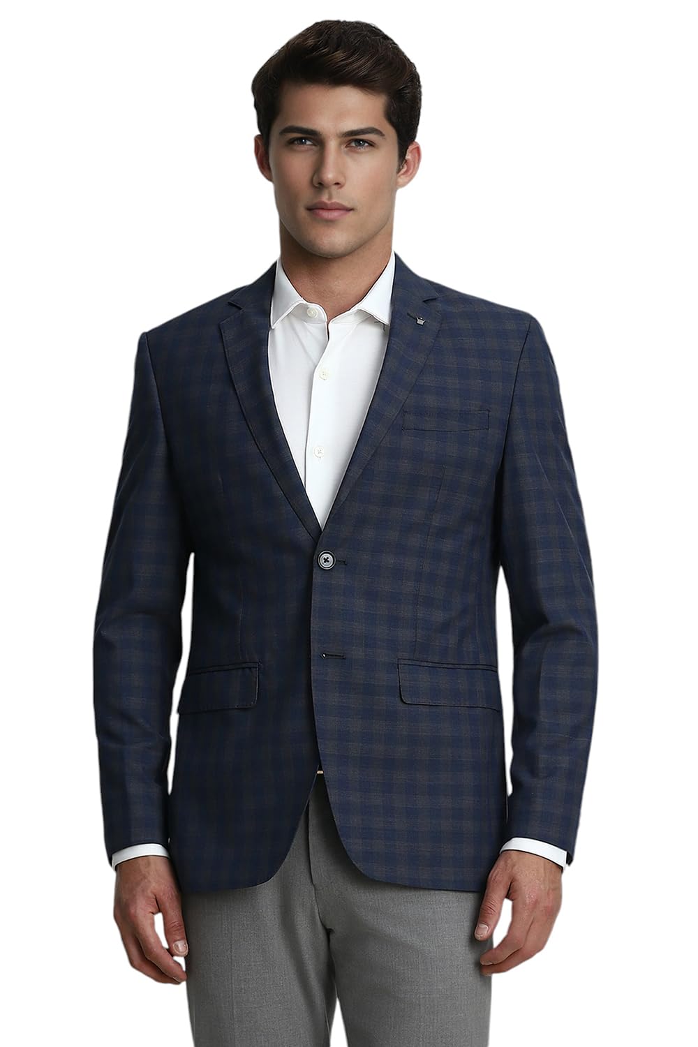 louis philippe Men Navy Slim Fit Check Formal Blazer-picture-35