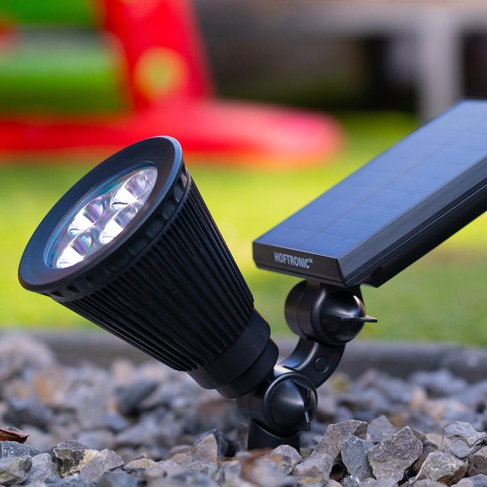 HOFTRONIC - Solar Prikspot Bend IP65 - Luci da giardino impermeabili a energia solare 4 x faretti da terra - Faretti da giardino - Illuminazione da vialetto - Lampada solare invernale con faretto