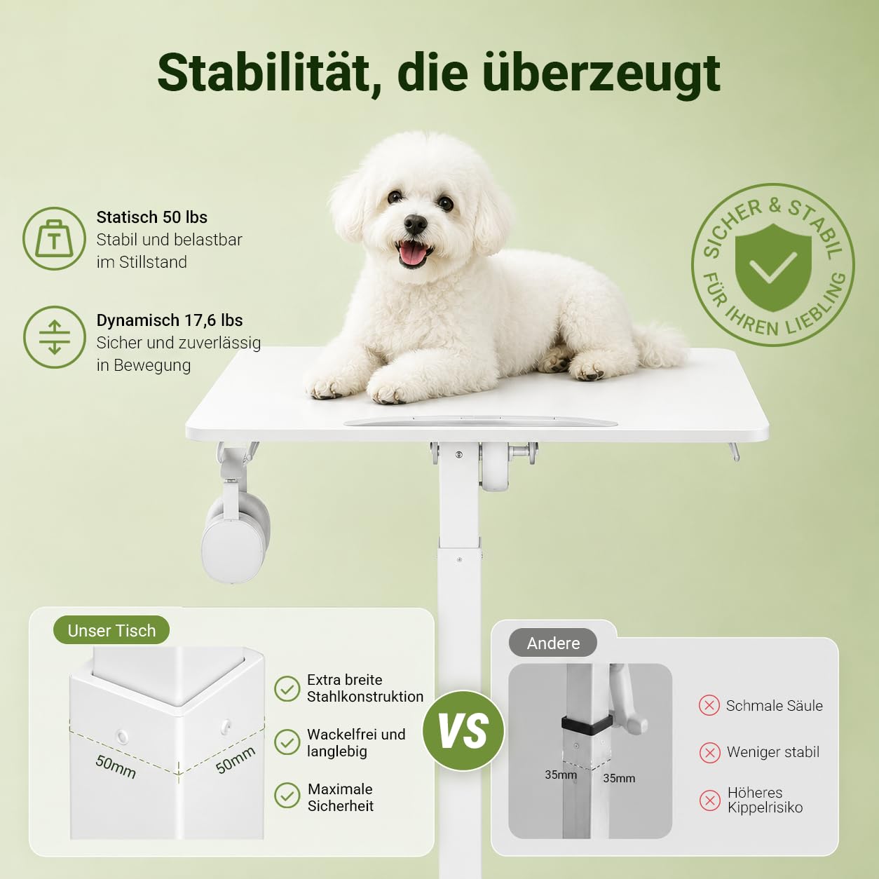 Höhenverstellbarer mobiler Beistelltisch mit Rollen60×52cmTischplatte 90° neigbar,geeignet als Kleiner Computertisch für Wohnzimmer und SchlafzimmerSofatischKrankenpflege-Beistel (Weiß)