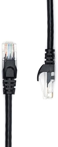 Miniatura 3 de Tienda Basics - Cable de conexión Ethernet RJ45 Cat 6, cable de alta velocidad de 10 Gbps, 250 MHz, sin enganches, 10 pies, negro para impresora