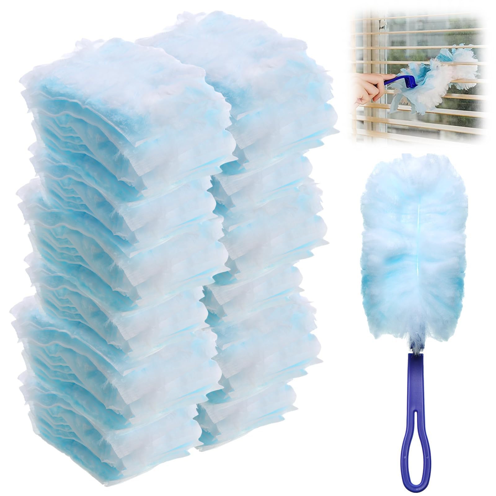 Ninnyi White 30Pcs Dust Magnet Refills With Handle, Duster Refill For Flash Pledge And Swiffer Size 30