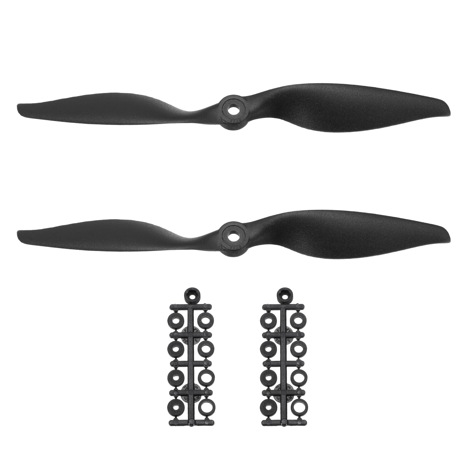 sourcing map 2 Pcs 7x6 Inch Propeller RC Propellers 2-Vane Blades Props with Washer for RC Airplane Aircraft Prop Controlled Airplanes Lightweight Drones, Black