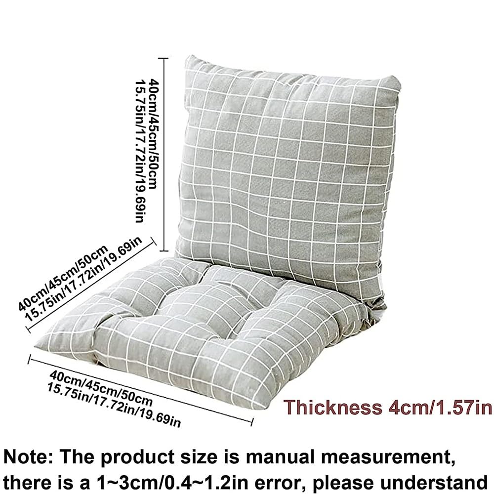 Hochlehnerkissen, Premium-Stuhlkissen und Polsterung, Rücken- und Sitzkissen mit Bändern für Terrasse, Garten, Haus, Büro (Farbe: S, Größe: 40,6 x 40,6 cm)