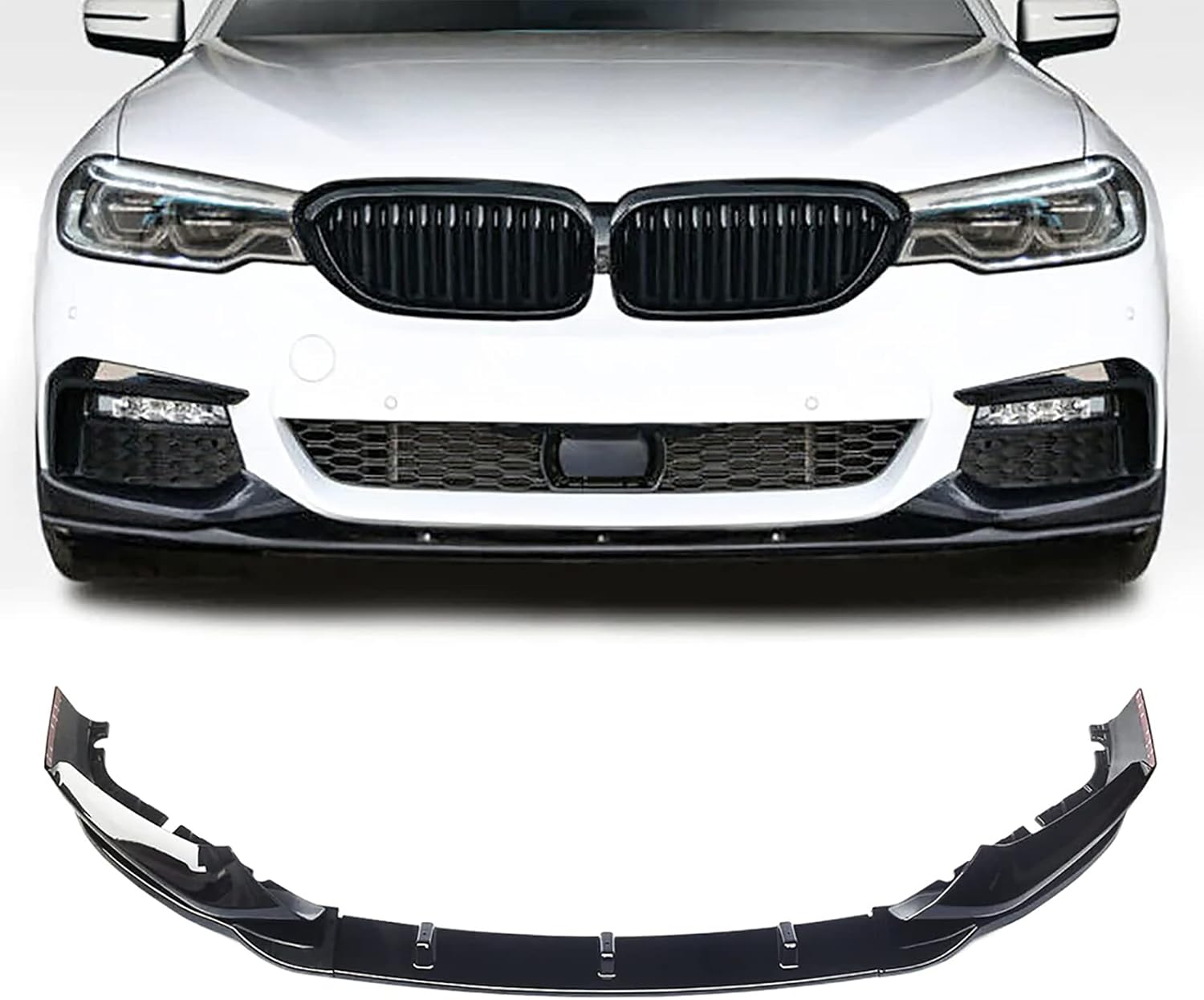 YOUNGERCAR G30 Front Bumper Lip for 2017-2020 BMW 5 Series G30 G38 530i 540i M Sport ABS Painted Gloss Black PP 3pcs