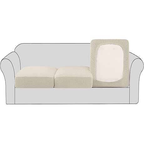 H.VERSAILTEX High Stretch 3 Pack Non-Slip Comfort Non-slip Cushion Slipcovers for 3 Cushion Sofa
