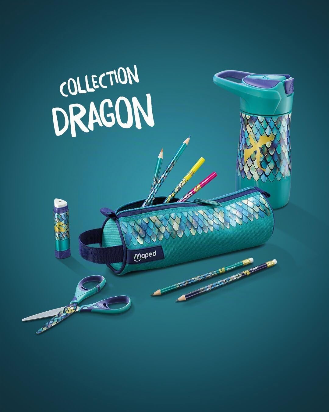 Maped - Taille-Crayons Canette Dragon - Taillage Facile et Précis - Canette en Métal Ultra-Résistante - Réservoir Grand Format - Taille-Crayon 2 Trous
