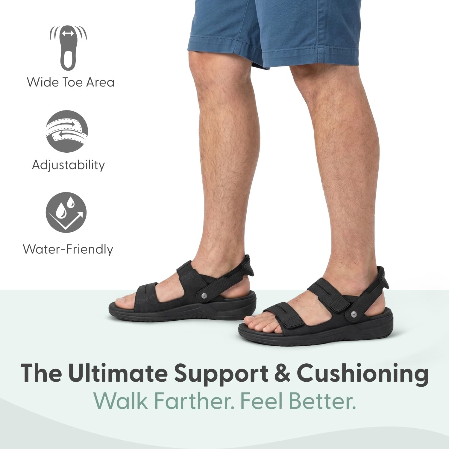 Orthofeet Neptune Orthopädischer Herren Slip-On Sandalen