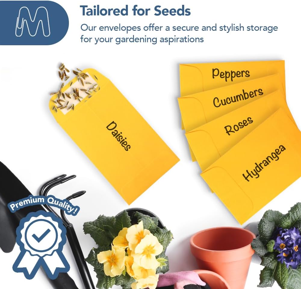 MOS #1 Gold Coin Envelopes 2.25 x 3.5 Inch 120 Pack — Self-Seal Yellow Small Envelopes for Coins, Seeds, Small Parts, Collectibles, Jewelry, Craft Storage - Image 4