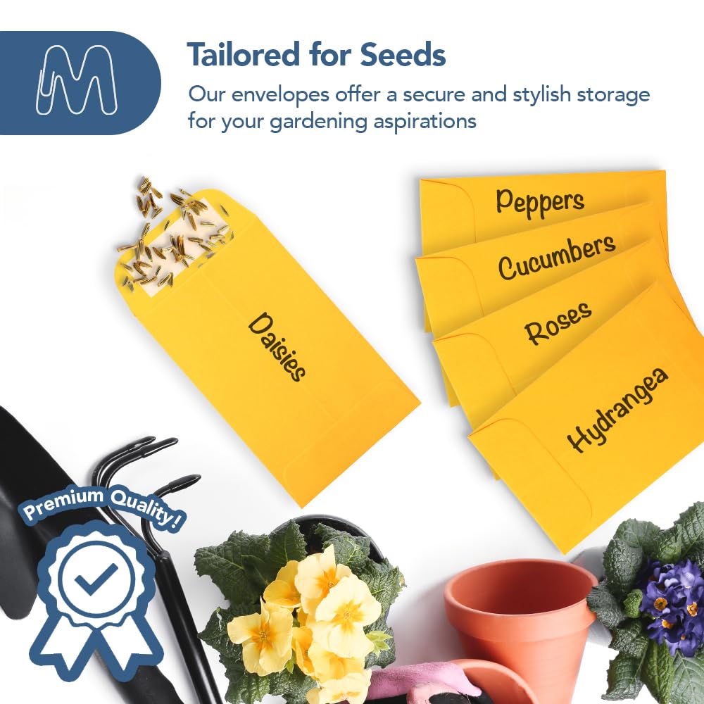 MOS - Sobres dorados #1 de 2.25 x 3.5 pulgadas, paquete de 550 sobres pequeños amarillos autosellantes para monedas, semillas, piezas pequeñas, coleccionables, joyas, almacenamiento de manualidades
