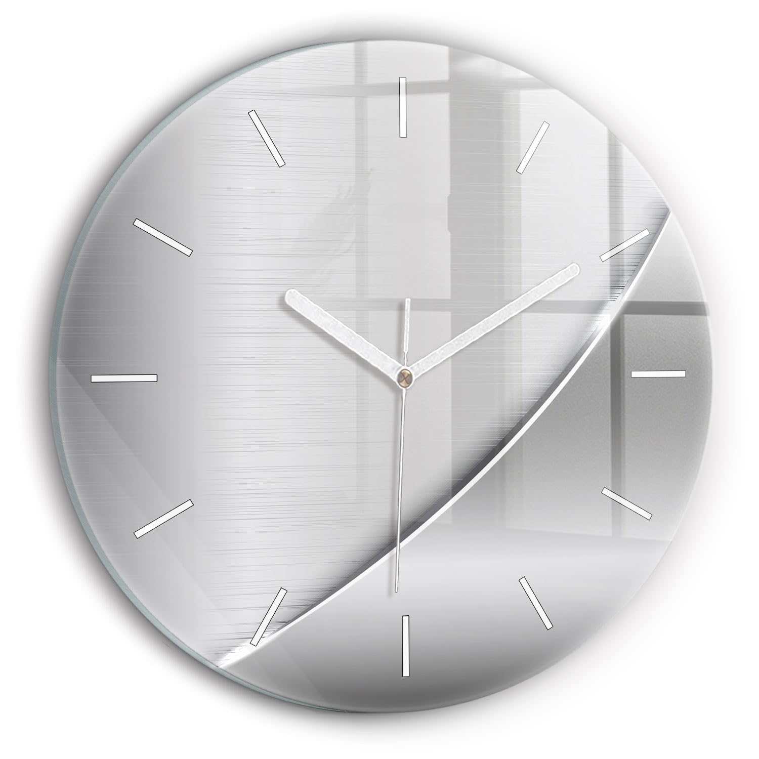 Horloge en verre argenté silencieuse pour sublimer la décoration de votre bureau