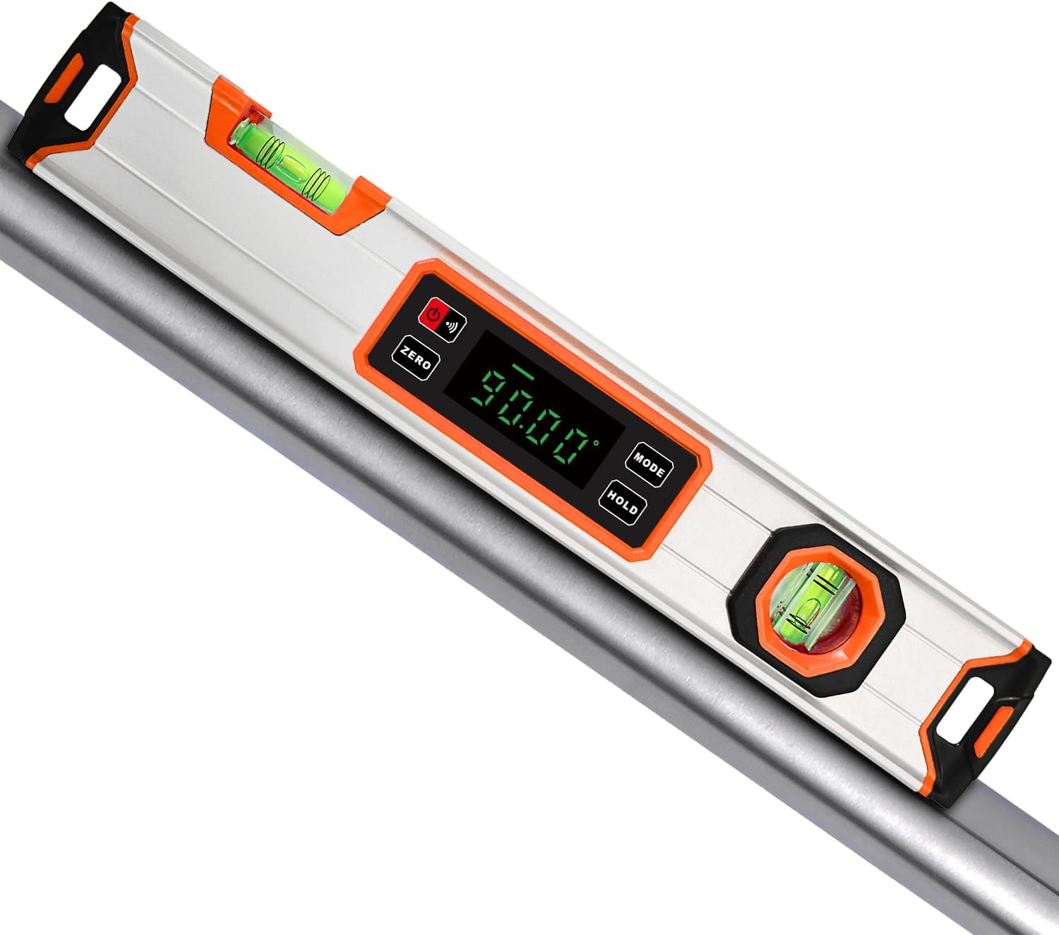 15.7-Inch Digital Torpedo Level & Angle Finder – IP54 Waterproof Inclinometer with Backlit LCD, V-Groove Magnetic Base, 0.1° Accuracy – for Construction, Woodworking, Metalworking（Orange)