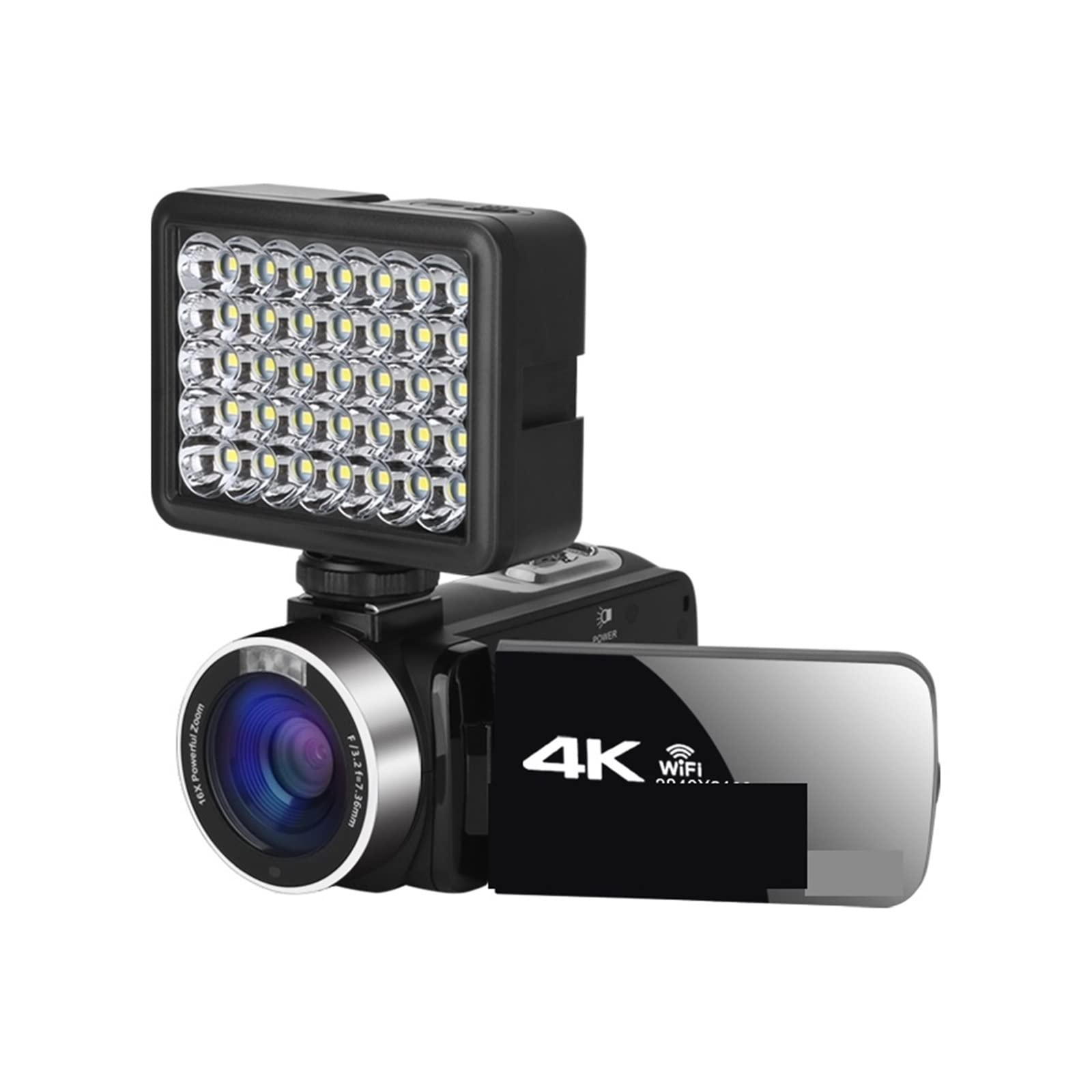 CVFRDD Full 4K UHD Digital Camera Stream Camera 4K Vlog Camcorder 18X 48MP Digital Video Recorder Webcam Time Lapse(128G SD Card,With Light)