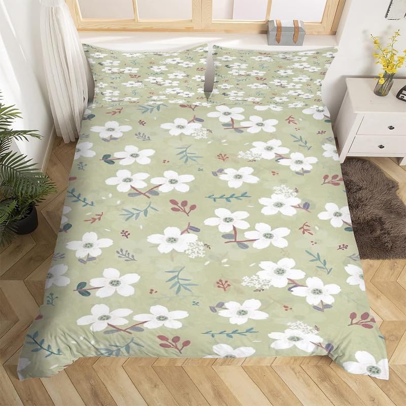 Housse de couette fleurs 120x150 cm en microfibre douce premium - 2