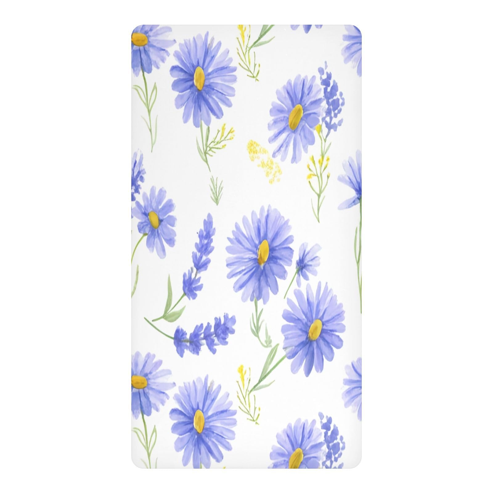 JiangGgen Purple Flowers Baby Crib Sheet Soft Breathable for Standard Crib-M