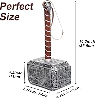 Vista 5 de Martillo de Halloween, armas de cosplay, hacha de espuma de batalla de poliuretano, ideal para regalo de cumpleaños LARP