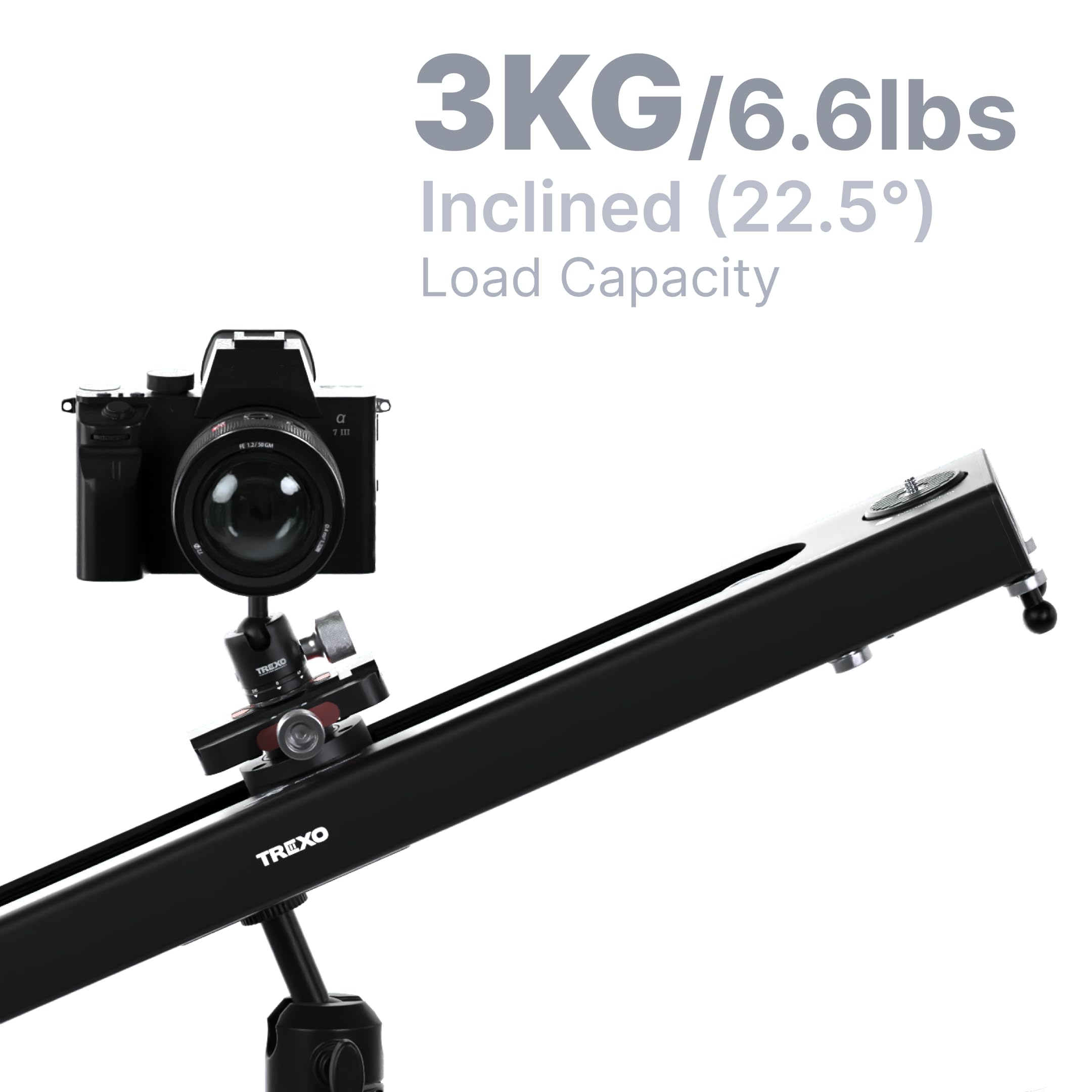 Trexo Converta Pro - AI-Powered Video Slider, Built-in Rotary Table, 90° Panoramic Shooting, Time-Lapse, Loop Mode, APP & Voice Control, Pro Camera Motion System (C600-60cm/23.6")